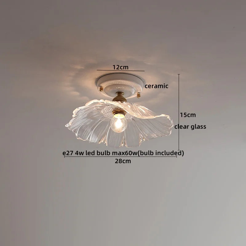 DecorBites™ LED Canopy Ceiling Light Glass Copper Luminaria De Teto