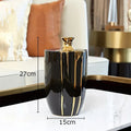DecorBites™ Elegant Black Gold Ceramic Vase for Modern Luxury Flower Decoration
