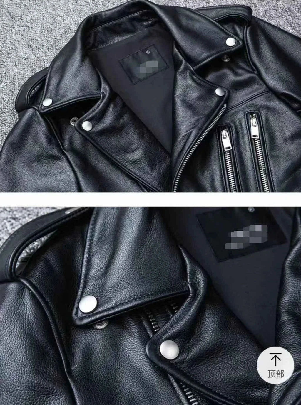 Unisex Oversized Button-down PU Leather Coat with Multiple Zippers Polo Jacket, with Many Zippers