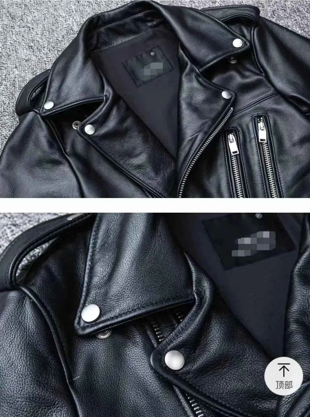 Unisex Oversized Button-down PU Leather Coat with Multiple Zippers Polo Jacket, with Many Zippers