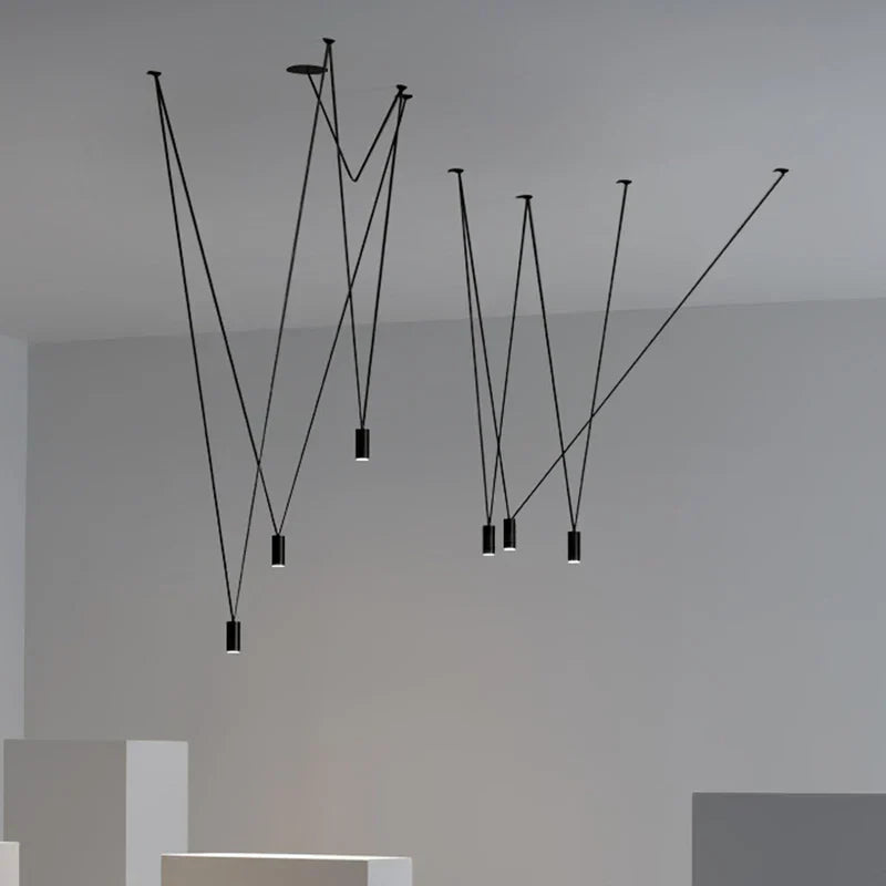 DecorBites™ Black Geometric Line Pendant Lamp for Bedroom Living Room Bar Hotel