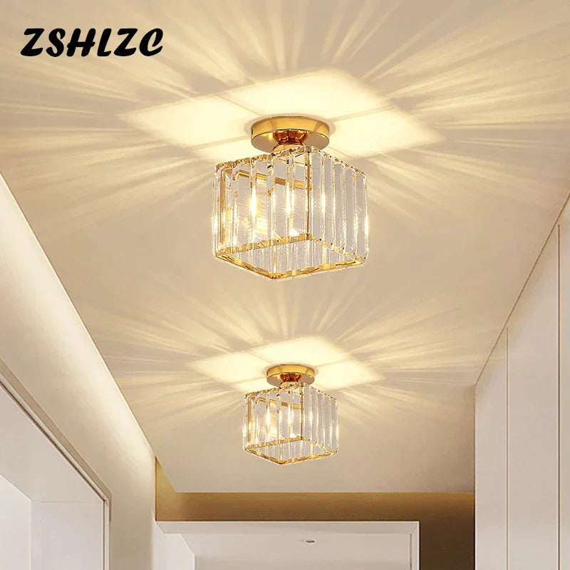 DecorBites™ Crystal LED Ceiling Light for Home Decor, Modern Aisle Light Fixture for Bedroom Living Room
