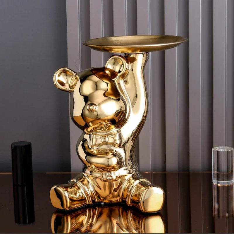 DecorBites™ Luxe Bear Doll Figurine Set for TV Cabinet & Wine Cabinet Decor