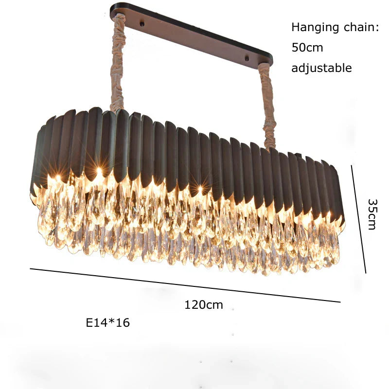 DecorBites™ Gold Crystal Water Droplet Pendant Light - Black Suspension Lamp