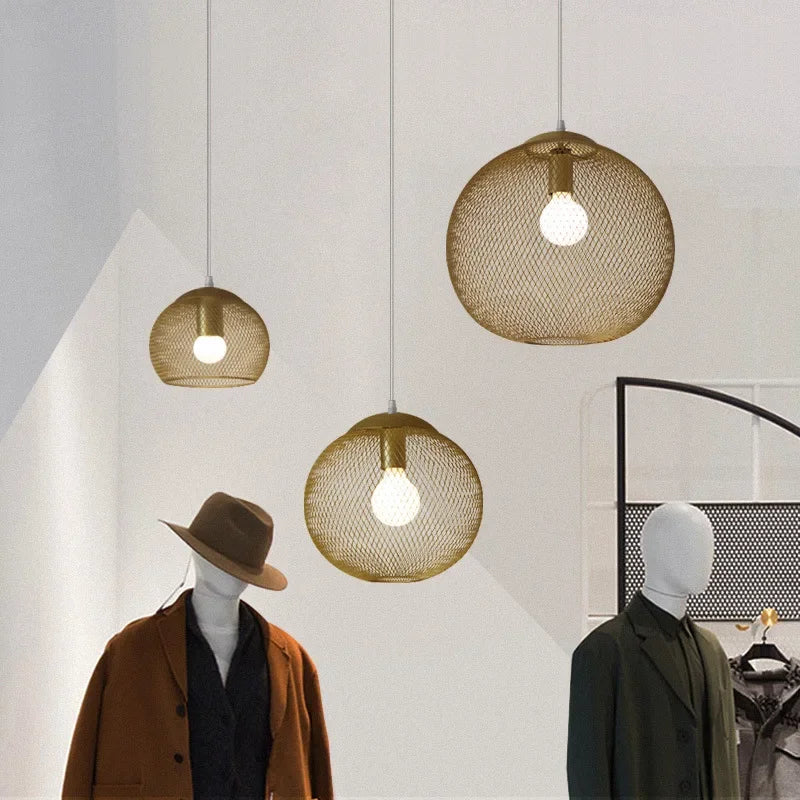 DecorBites™ Golden Birdcage LED Pendant Chandelier for Stylish Lighting in Restaurants, Kitchens, & Stores