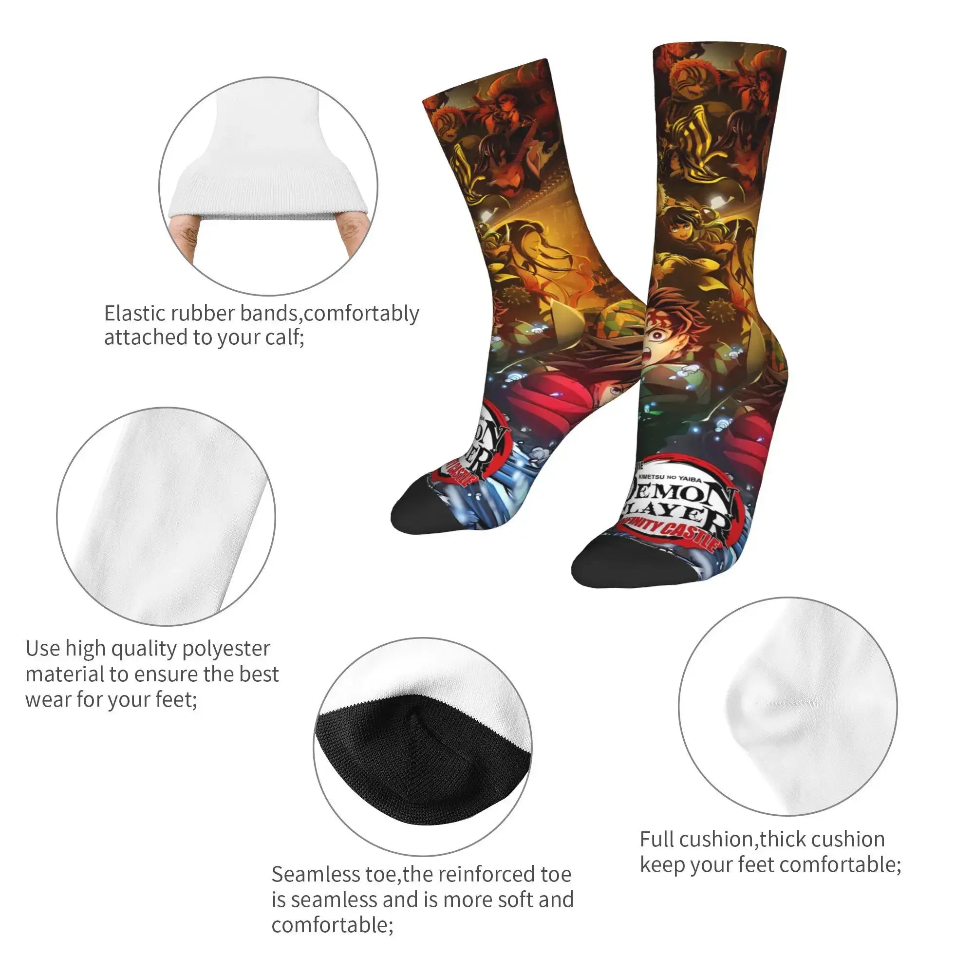 Demon Slayer Socks: Nezuko & Giyu Trendy Skateboard Style