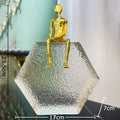 DecorBites™ Golden Figures Sculpture: Modern Desk Ornament for Room Aesthetics