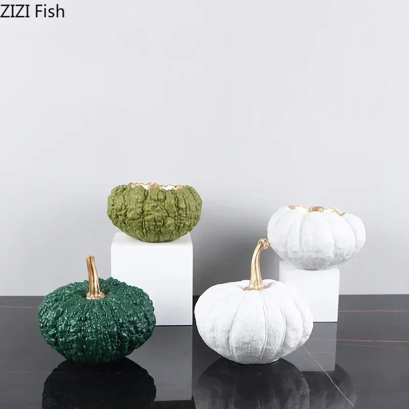 DecorBites™ Gold Pumpkin Resin Sculpture Ornaments Home Decor-Artistic Room Aesthetics