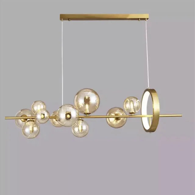 DecorBites™ Glass Ball LED Chandelier: Modern Nordic Style for Living, Dining, Kitchen, Study