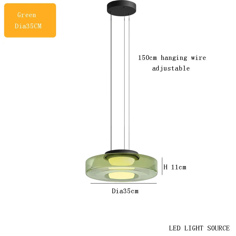 DecorBites™ Glass Plate Ceiling Pendant Lights LED Fixture