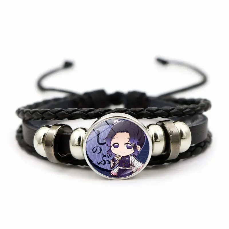 Demon Slayer Bracelet: Tanjiro & Nezuko Leather Charm