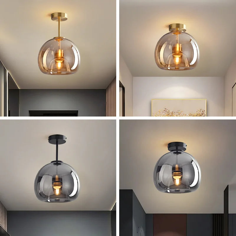 DecorBites™ Glass Ball LED Ceiling Light: Modern Nordic Living Room Hallway Kitchen Interior Lamp