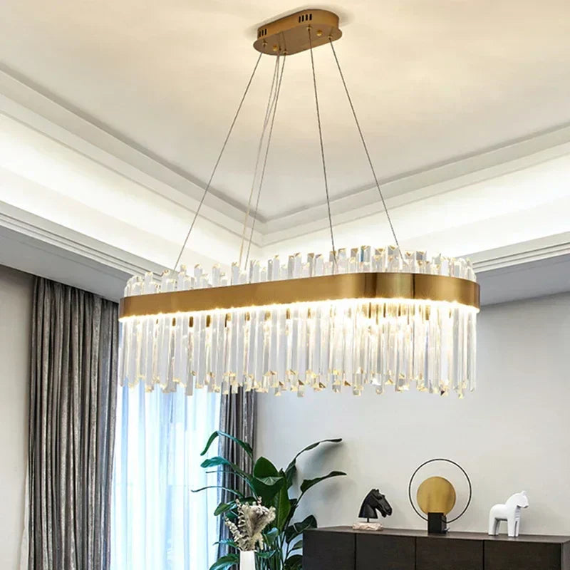 DecorBites™ Crystal Pendant Chandelier Light - Nordic Luxury Gold Ceiling Lighting for Living Room
