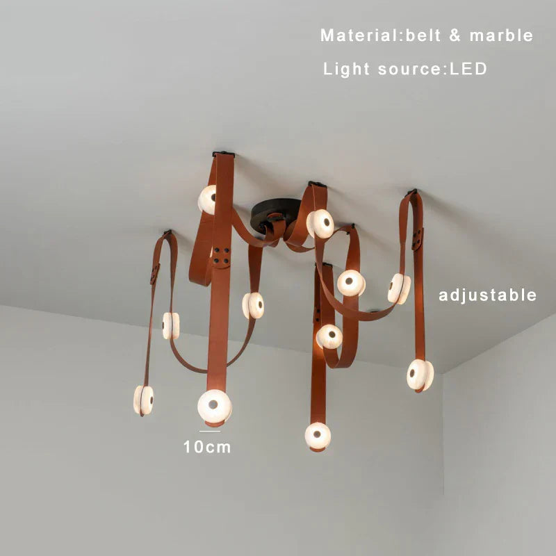 DecorBites™ Leather Marble Pendant Lights Luxury Dimmable Fixture Easy Installation Bedroom Living Room Lamp