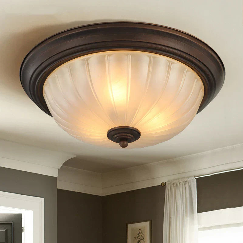 DecorBites™ Black Bronze Ceiling Light with Frosted Glass Shade for Bedroom and Kitchen