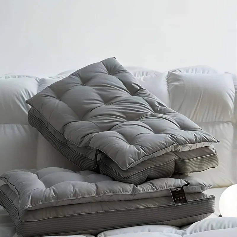 DecorBites™ Double Layer Fiber Pillow: Soft & Fluffy Hotel Adult Neck Pillow for All Sleepers