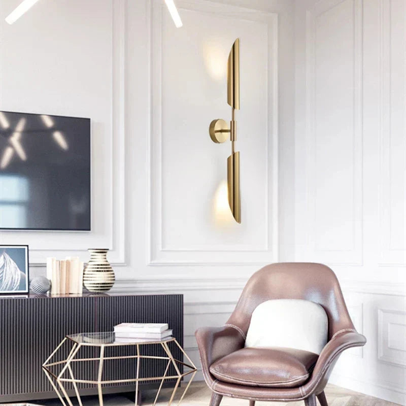 DecorBites™ Gold LED Wall Lamp Indoor Copper Sconce for Living Room Bedroom