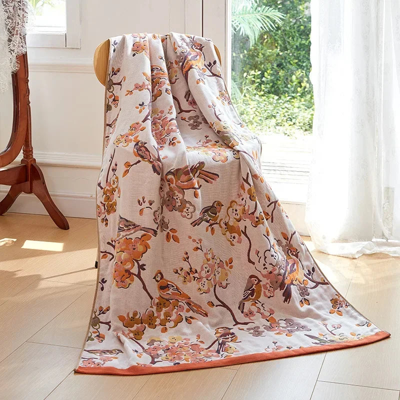 DecorBites™ Cotton Gauze Peacock Bath Towel - Soft, Skin-Friendly, Quick Dry - 90x180cm