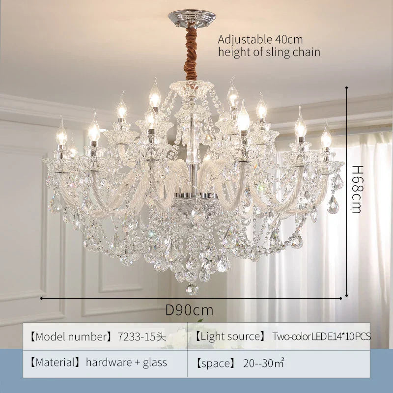 DecorBites™ Elegant LED Crystal Chandelier for Home Décor and Romantic Ambiance