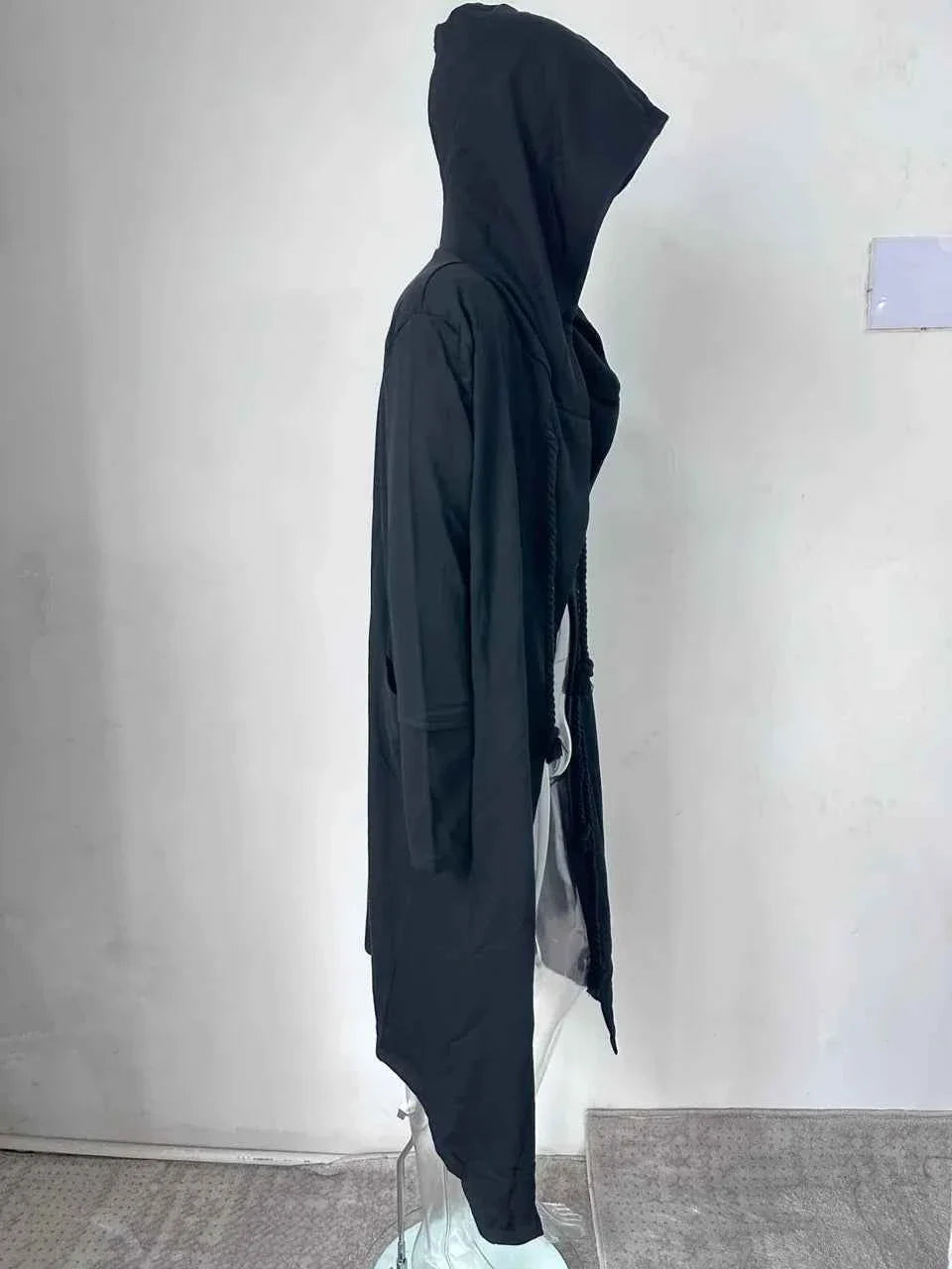 Men's Large Size Windbreaker Gothic Style Hoodie Long