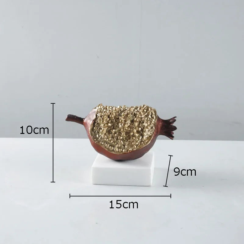 DecorBites™ Golden Pomegranate Sculpture Desk Decoration