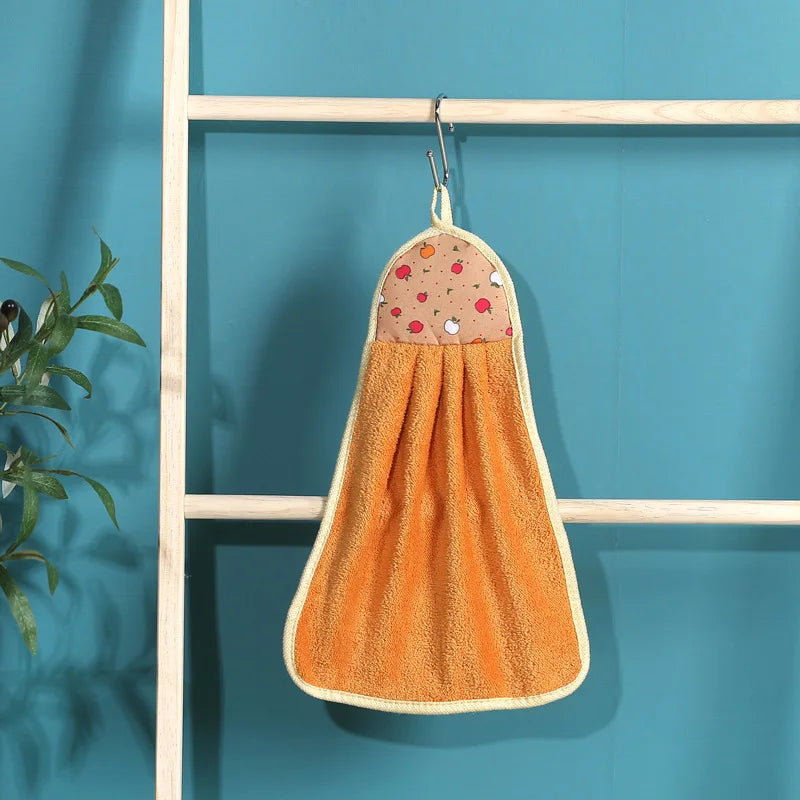DecorBites™ Coral Velvet Hand Towel: Absorbent Cleaning Tool for Home Kitchen & Bathroom