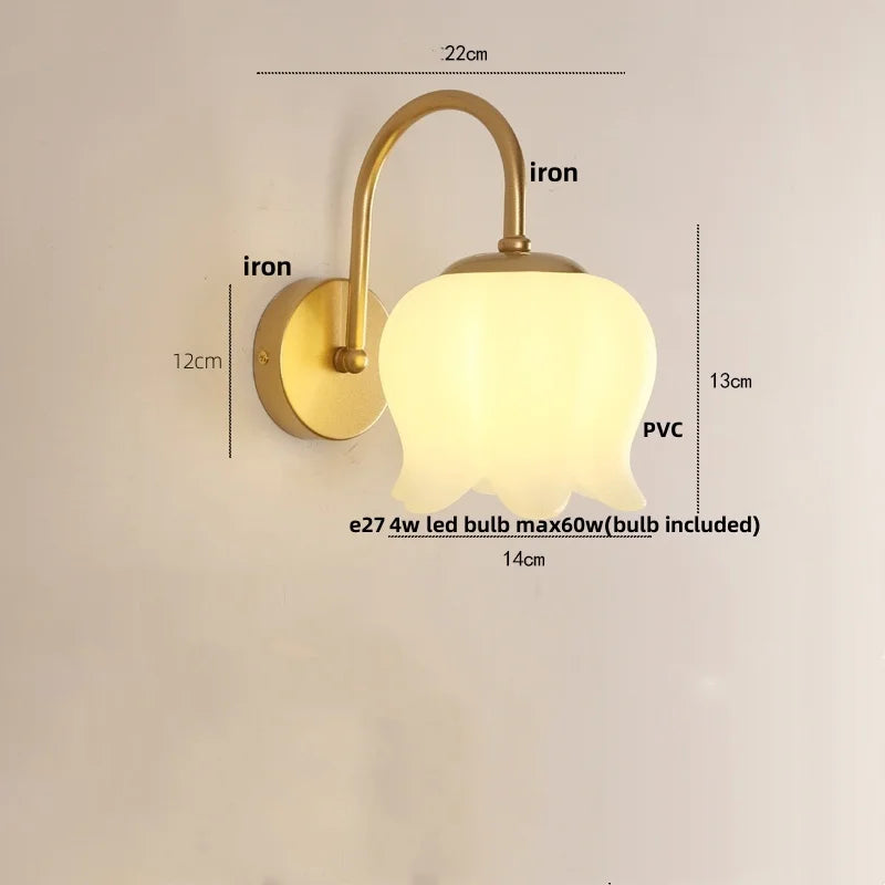 DecorBites™ Iron LED Wall Sconce Pull Chain Switch Stair Light Fixture for Study Hallway