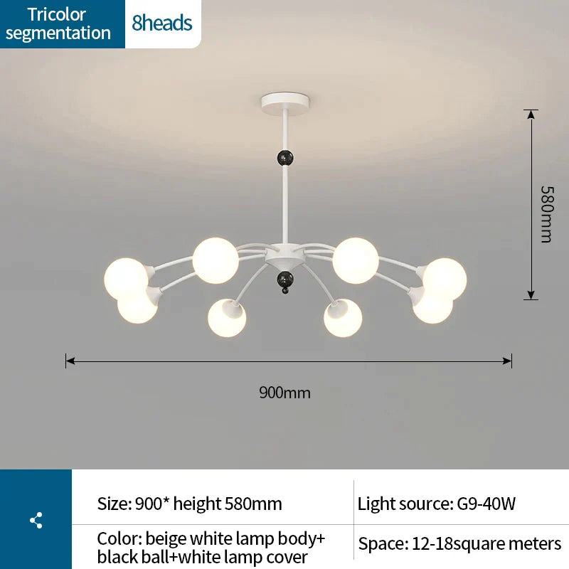 DecorBites™ Cream Wind Chandelier: Luxury Postmodern Hall Lamp for Living Room, Bedroom, and Restaurant