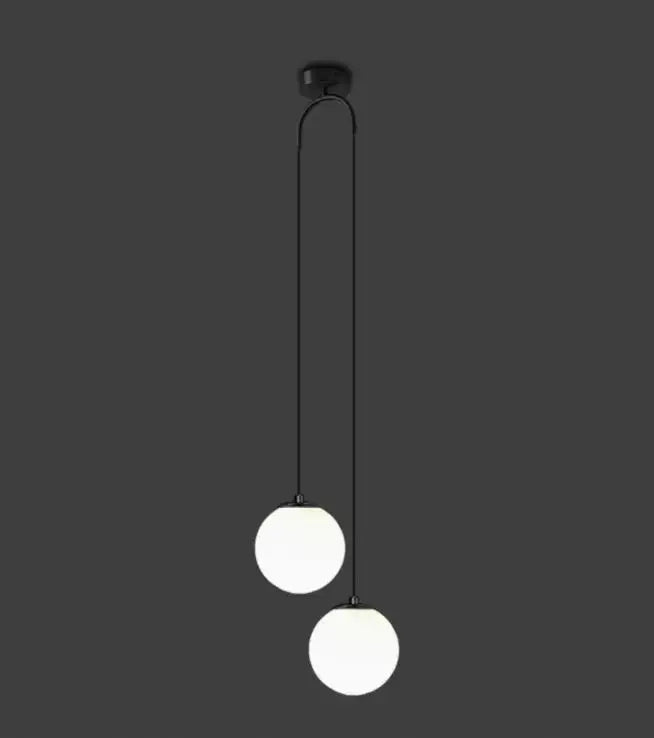 DecorBites™ Glass Ball Dual Head Pendant Light for Bedroom, Modern LED Chandeliers