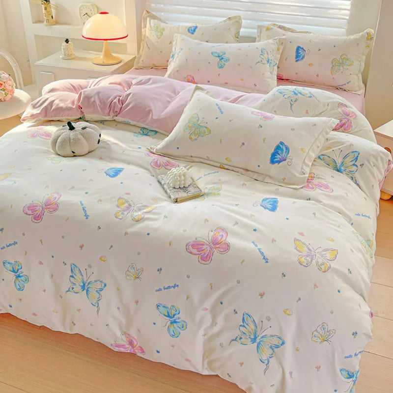 DecorBites™ Cozy Cotton Bedding Set for Double Bed, Autumn Winter Duvet Cover Kit