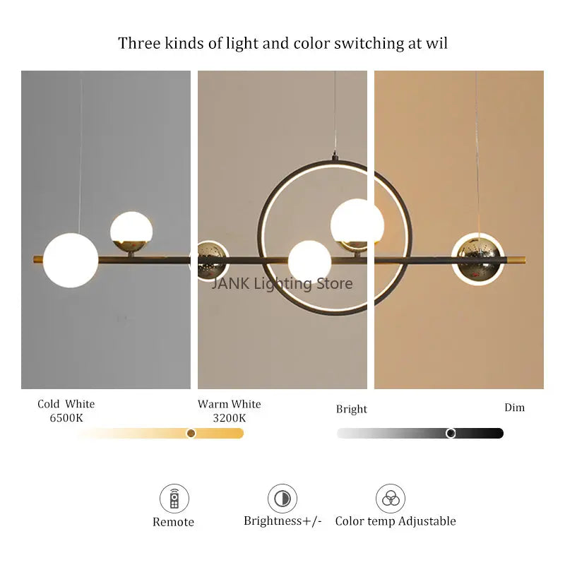 DecorBites™ LED Long Strip Pendant Light: Nordic Minimalist Design for Living Room, Restaurant, Bar