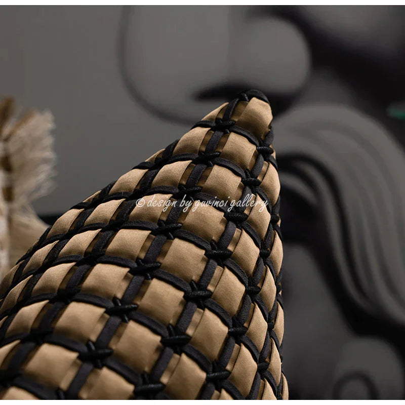 DecorBites™ Ivory Tawny Rabbit Fur Handmade Throw Pillow Covers - Modern Luxury Decor