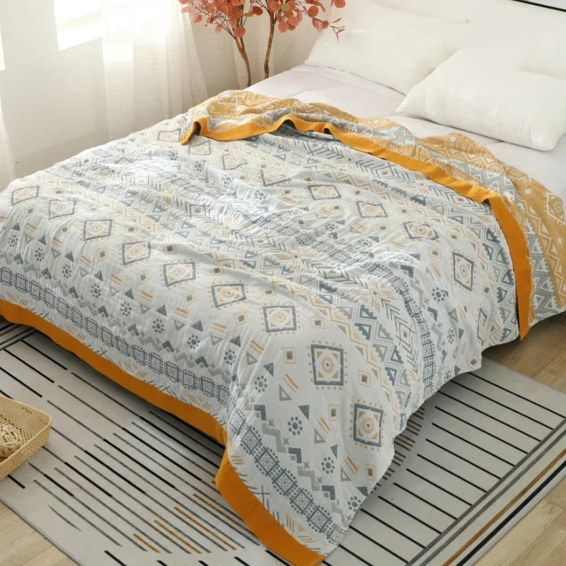 DecorBites™ Cotton Gauze Geometry Summer Blanket