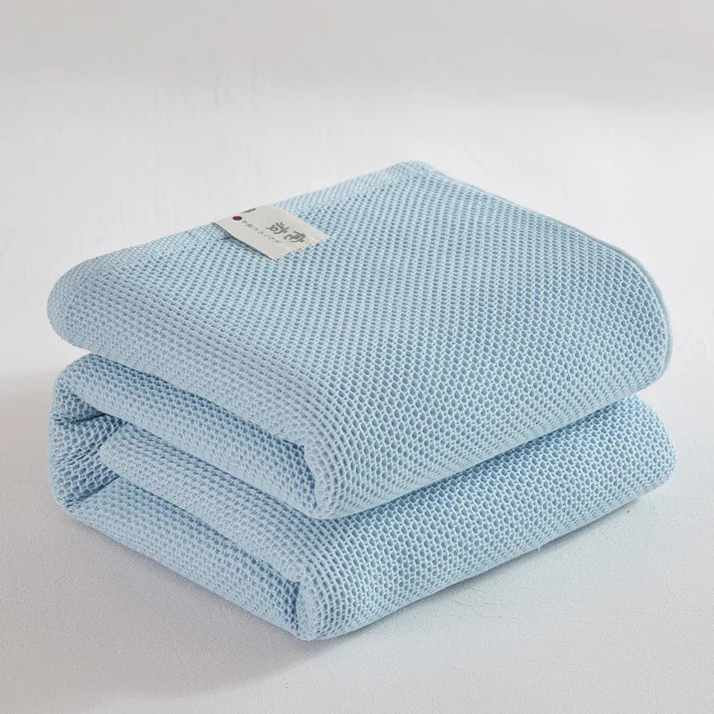 DecorBites™ Cotton Honeycomb Towel Blanket for Single Double - Breathable Cozy Sofa Cover