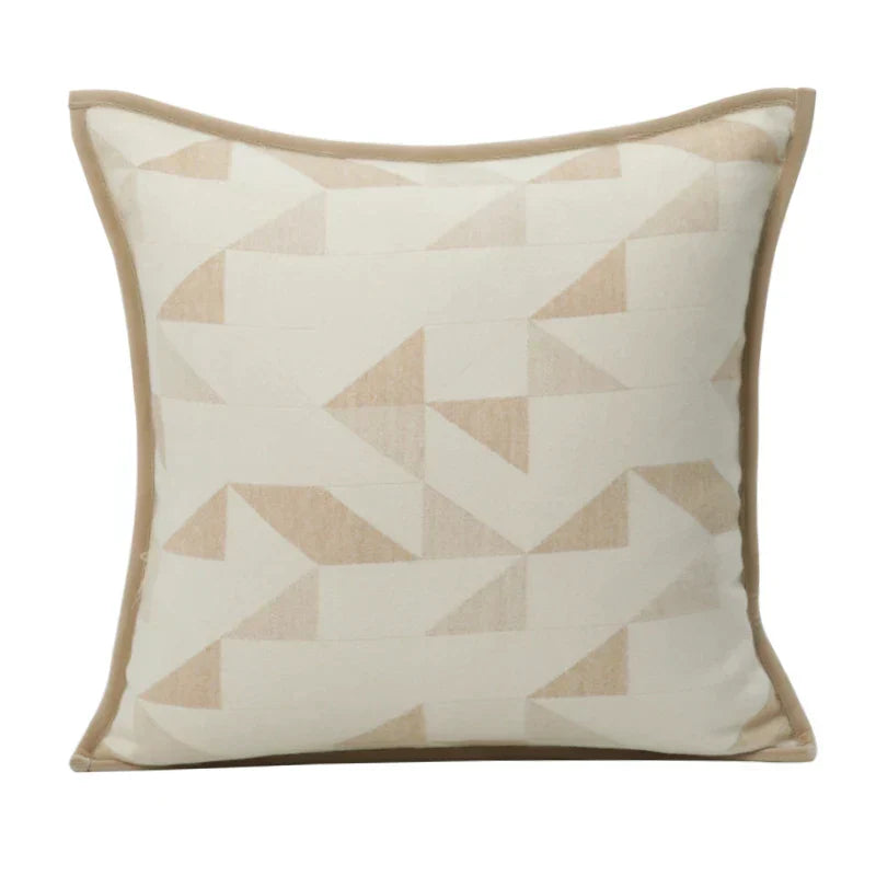 DecorBites™ Geometric Brown Leather Splicing Throw Pillow Cover 45x45cm Luxe Square Cushion Case