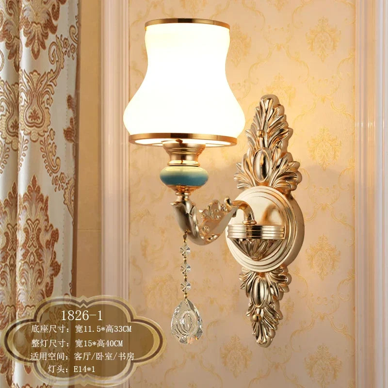 DecorBites™ Crystal Wall Sconce Bedroom Lamp Indoor Modern Lighting Europen Style