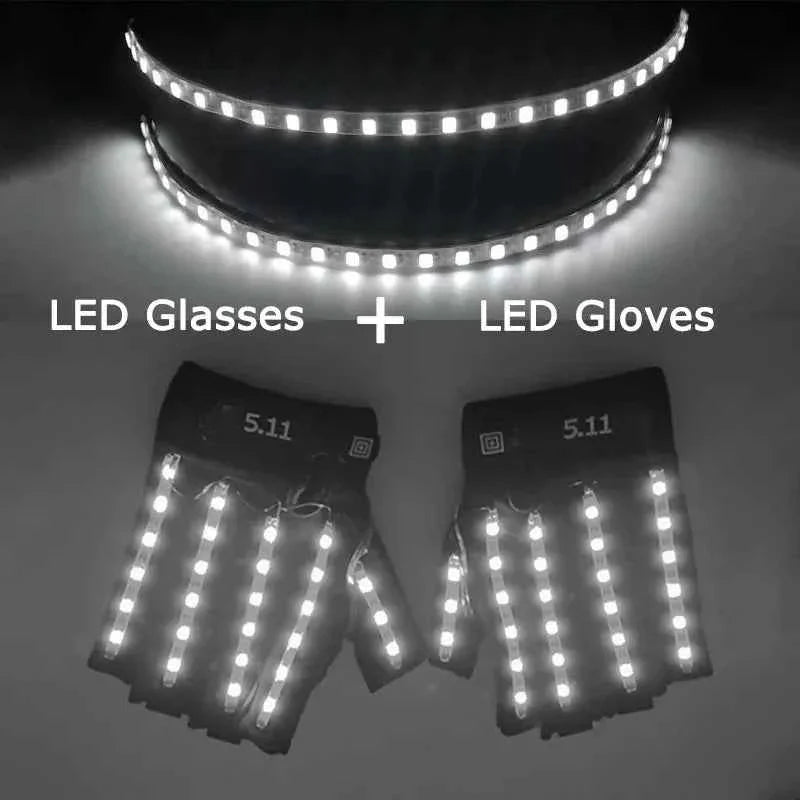 Cyberpunk Futuristic Luminous Rave Goggles LED glowing glasses Accessories