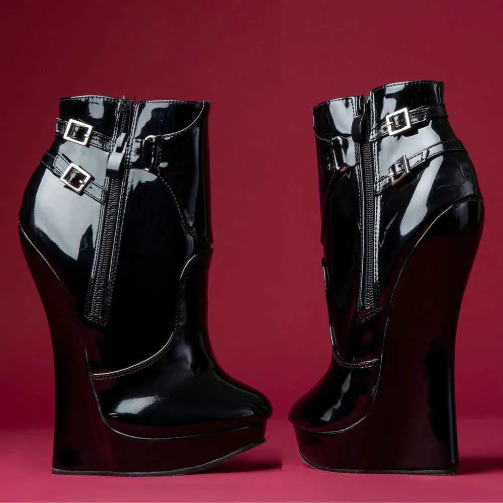 18CM High Heel Wedge Platform Fetish Sexy Ankle Boots