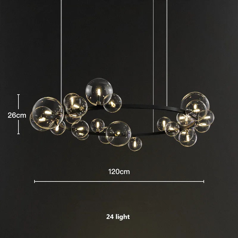 DecorBites™ Glass Ball G9 LED Chandelier: Modern Minimalist Nordic Design