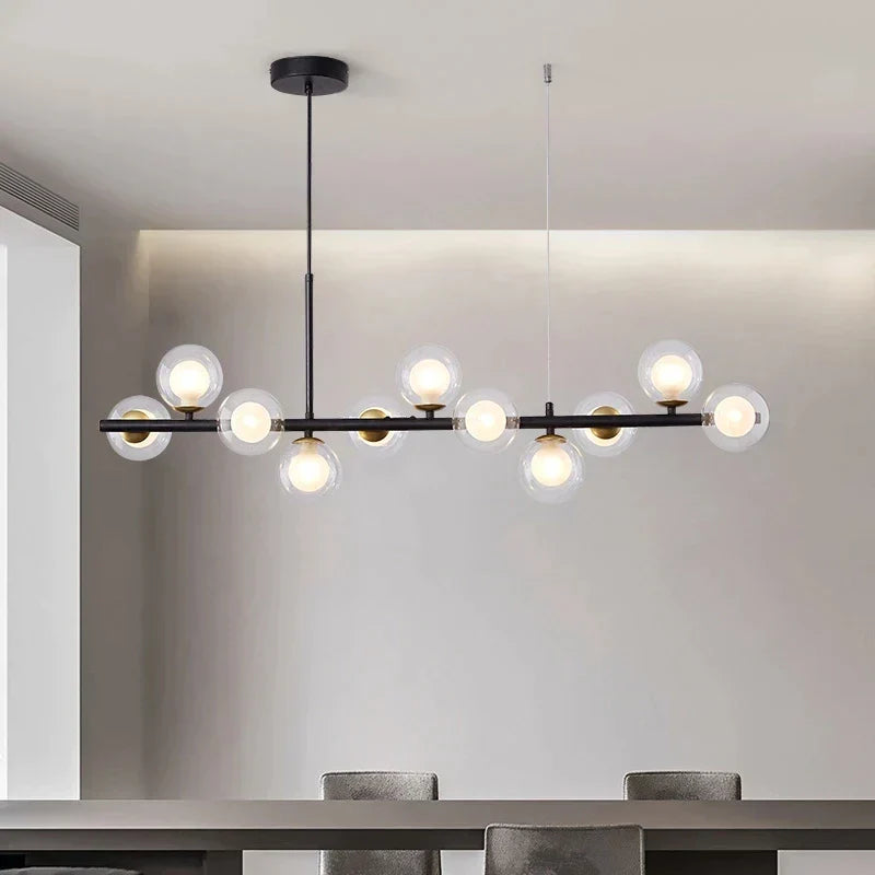DecorBites™ Gold Glass Ball LED Pendant Light, 11 Heads, Nordic Modern Design