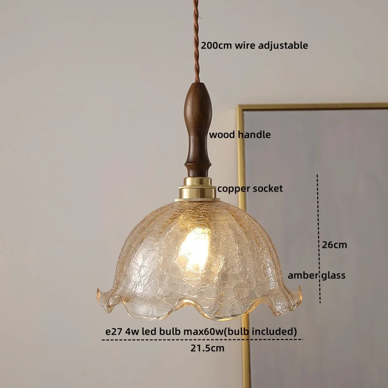 DecorBites™ Glass Copper LED Pendant Lights for Modern Style Dining Kitchen Bedroom