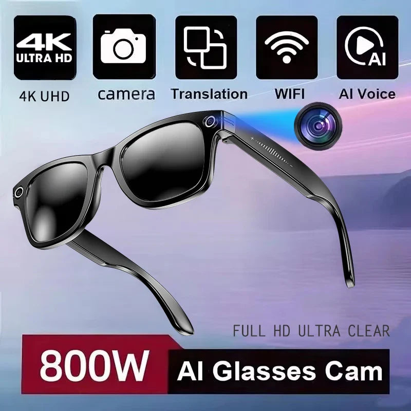 GUHUAVMI New 800W Camera AI Smart Glasses Color-Changing Translation Glasses Photo Video Recording Waterproof