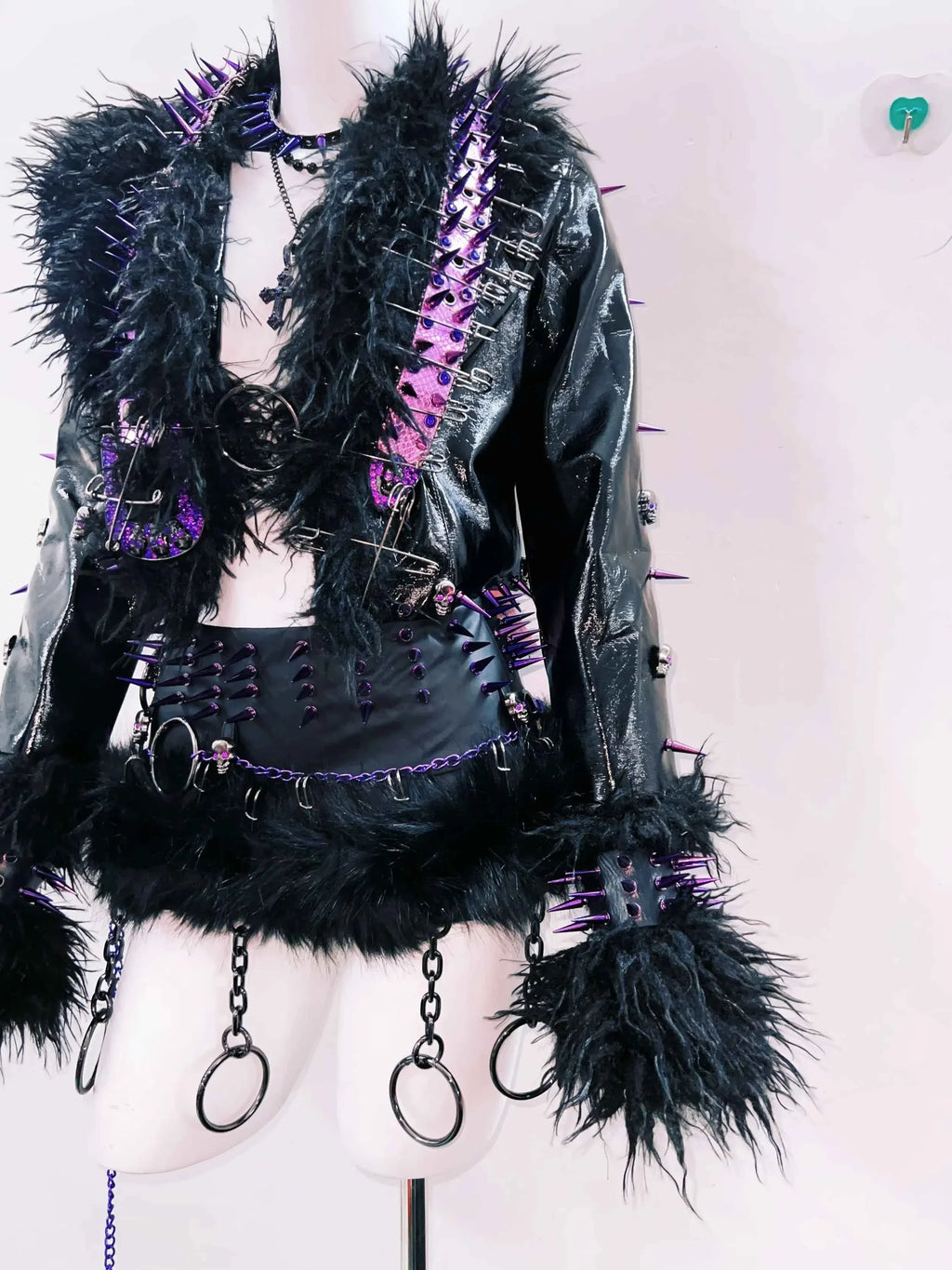 Women's Rivet Leather jacket Skull Leather jacket Gothic Leather jacket