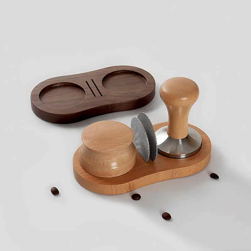 DecorBites™ Espresso Distributor Tamper with Stainless Steel Puck Screen & Tamping Station