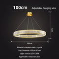 DecorBites™ Gold Crystal Round Ring Chandeliers with LED Pendant Light for Ceiling Lighting