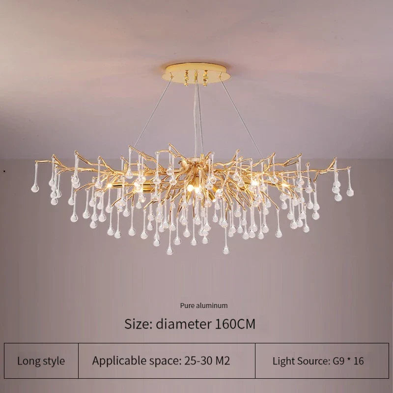 DecorBites™ Elegant Gold Crystal Chandelier for Modern Luxury Living Spaces