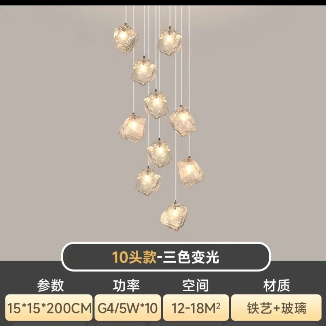 DecorBites™ Cube Chandelier Pendant Lights for Restaurant Loft Stairwell Bedroom Art Décor