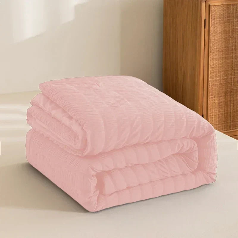 DecorBites™ King Size Seersucker Quilt: Soft, Breathable, All-Season Comforter
