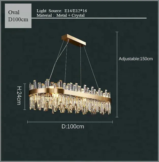 DecorBites™ Crystal LED Chandelier for Luxurious Living & Dining Spaces