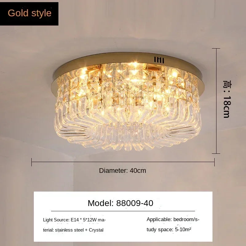 DecorBites™ Gold Crystal Ceiling Chandelier - Modern LED Pendant Lighting for Living & Dining Room